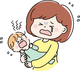 赤ちゃんとママ　泣く02
