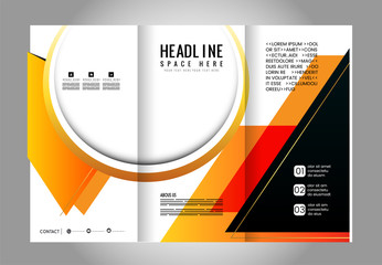 brochure design template abstract waves curves set