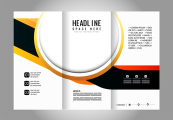brochure design template arrows lines circles