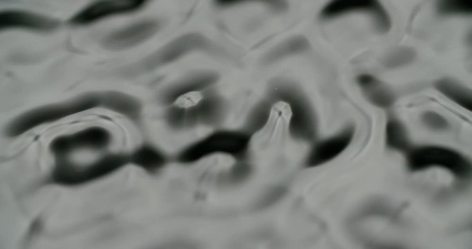 Macro top shot of moving waves. The waves change speed and appearance.