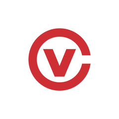 C V letter mark logo