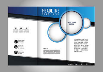 Business Theme Tri-fold Brochure Design and Catalog Vector Concept Template