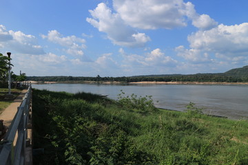 Fototapeta na wymiar travel kongriver thai-lao ubonratchathani moutian tree sky