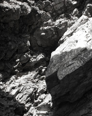 Portrait shot of sunlight falling on a stone. Morning quotes concept