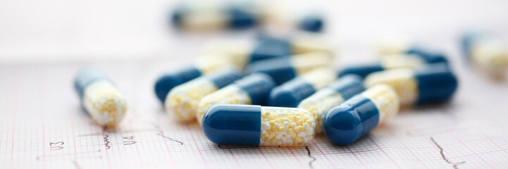 The capsule pill in a blister pack lies