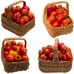 Basket with tomatoes.