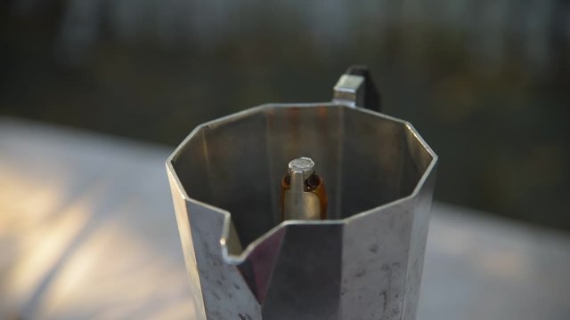 Coffee pot boiling
