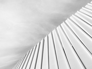 Naklejka premium Architecture Square shape building design modern.Arranged in rows.Black and White tone.art with line minimal.