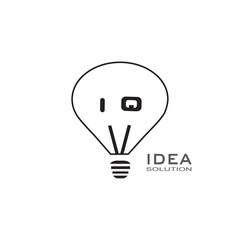 idea solutions logo bulb vector 
