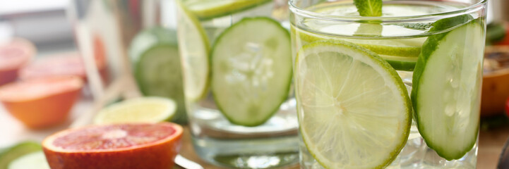 Lime with cucumber punch home made cocktail