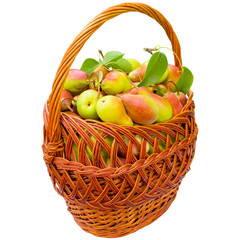 Basket with pears.