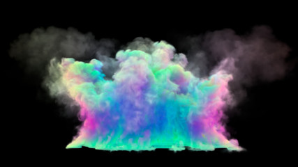 Fototapeta na wymiar colorful smoke isolated on black background. a little noise on smoke because it's smoke. 3d renderings.