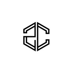 Fototapeta premium Letter ZC logo icon design template elements