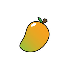 Cartoon Isolated Mango Vector Illustration