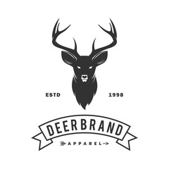 deer horn logo. animal logo icon and template