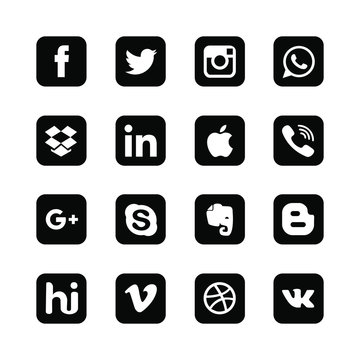 Dnipro, Ukraine - June 14, 2017 Set of popular social media icons printed on paper: Facebook, Twitter, Google Plus, Instagram, Pinterest, LinkedIn, Blogger, WhatsApp, Youtube,Tumblr and others