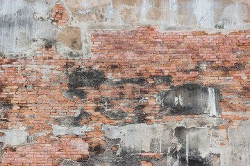 Dirty old weathered Brick surface wall texture background.