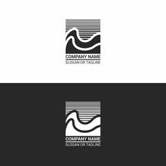 Modern abstract logo with waves. Universal abstract sign, suitable for various activities