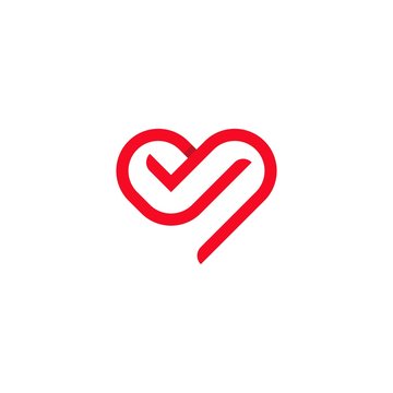 Love Check Approve Creative Modern Icon Logo Design Template Element Vector