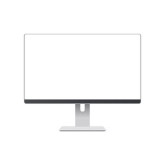 Desktop computer display. Blank computer screen. Computer monitor isolate on white background. Vector illustration.