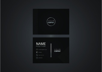 silver luxury business card design template - vector