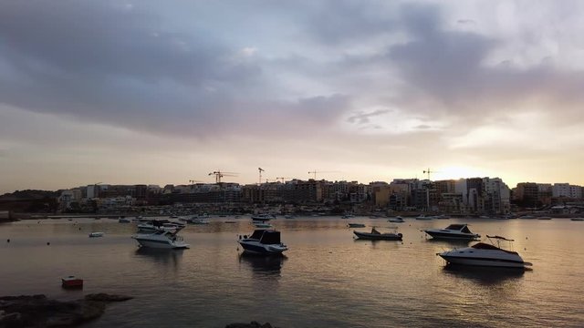 Timelapse video from Malta, showing Qawra and Bugibba towns at sunset. MMXIX.VI.XI.