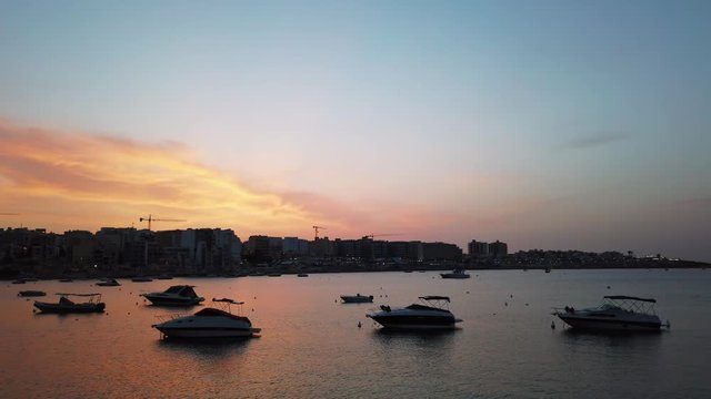 Video from Malta, showing Qawra and Bugibba towns at sunset. MMXIX.VI.XI.