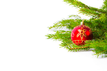 Christmas decoration isolated on the white background.
