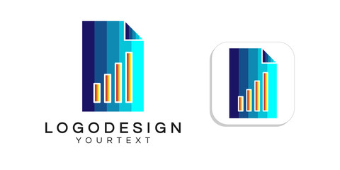 financial analyst logo design. icon app smartphone color full