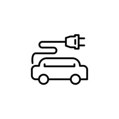 electric car line icon