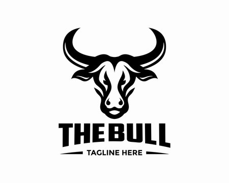 Creative Head Buffalo Bull Elegant Logo Symbol Design Illustration Vector for Company