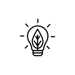 light bulb line icon on white background