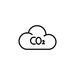 co2 line icon on white background