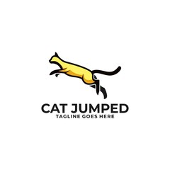 Cat Jump Design Concept illustration Vector Template