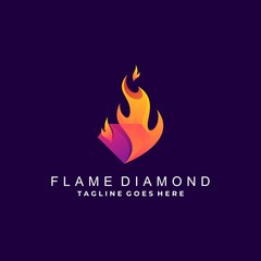 Diamond Flame Colorful Vector Template Design Illustration