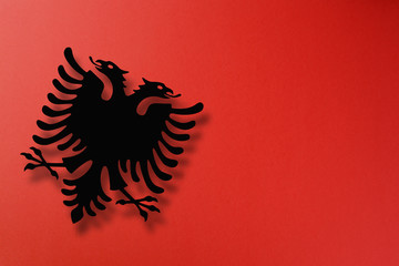 Albania flag made from paper cutting