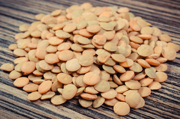 Heap of green lentil. Healthy eating containing vitamins and minerals