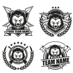 Obraz premium set of elements for badge logo design with hunter theme