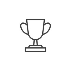 Trophy cup line icon. linear style sign for mobile concept and web design. Award cup outline vector icon. Symbol, logo illustration. Vector graphics