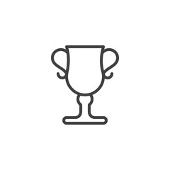 Award cup line icon. linear style sign for mobile concept and web design. Trophy cup outline vector icon. Symbol, logo illustration. Vector graphics