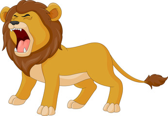 Cartoon the lion is roaring - 301905675