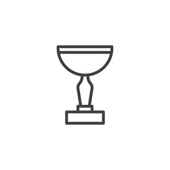 Cup award line icon. linear style sign for mobile concept and web design. Cup trophy outline vector icon. Symbol, logo illustration. Vector graphics