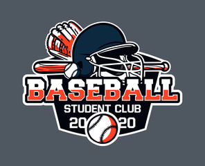 Baseball badge logo emblem baseball student club 2020