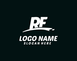 RF Initial with splash logo vector