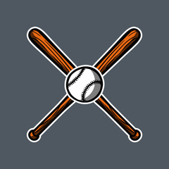 baseball bat cross with ball logo icon vector asset