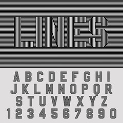 Stylish font made of lines. Vector line alphabet.