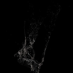 Splash fluid. 3d illustration, 3d rendering.