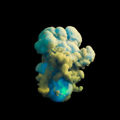 Beautiful explosion with smoke and fire. 3d illustration, 3d rendering.