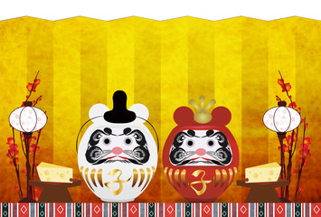 子　年賀状　和紙　背景