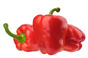 fresh red paprika isolated on white background. Pepper red